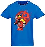 Lego Ninjago T-Shirt Jungen + Mädchen Blau Q Ninja Kinder 4 5 6 7 Jahre Oberteil Gr.116