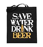 generisch Save Water Drink Beer - Biertrinker Bier Alkohol Party - Jutebeutel (mit langen Henkeln) -38cm-42cm-Schw