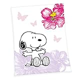 Peanuts Snoopy Decke 150x200 Flanell-Fleecedecke Kuscheldecke Tagesdecke Herding Woodstock