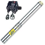 4 Zoll BRUNNENPUMPE TIEFBRUNNENPUMPE TAUCHDRUCKPUMPE PUMPE Brunnen-Star 370 mit Durchflusswächter FLUOMAC® verkabelt-Die Energie-Spar-TIEFBRUNNENPUMPE aus hochwertigem Edelstahl, TAUCHDRUCKPUMPE