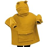 BDCUYAHSKL Herbst- Und Winter-Fleece-Pullover FüR Damen, Mittellanges Design, Super SüßEs, Faules Windmantel-Oberteil Mit Kap