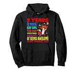 9 Years Of Being Awesome 9th Birthday Kids Tupfen-Fuchsnorn Pullover H