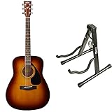 Yamaha F310 TBS Westerngitarre braun sunburst – Hochwertige Dreadnought-Akustikgitarre für Erwachsene & Jugendliche – 4/4 Gitarre aus Holz & RockJam Universeller tragbarer A-formiger G