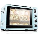 Minibackofen Pizza-Ofen 40l Mini-Backofen mit Kochplatte, Haushaltsbackenkuchenofen, automatischer Mini-Backofen, LED-Anzeige, Dual-Temperatur-Sonde (Color : Green)