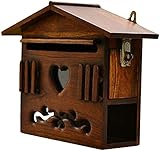 YSDKJ briefkasten anthrazit briefkasten Außenbriefkästen Vertikal mit Verriegelung Klassischer Holzbriefkasten Moderner Retro-Briefkasten Briefkasten Paketkasten Drop Box 1013(Color:Wood;Size:F