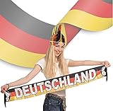 TK Gruppe Timo Klingler Fanschal Deutschland Fan schwarz, rot, gelb (Gold), als Deko, Dekoration, Partydeko für Fußball, Fußball Europameisterschaft EM 2021