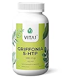 Griffonia 200mg 180 Pflanzliche Kapseln (6 Monate Vorrat) Vegane 5-HTP Schwarzbohne Natürlichen Griffoniaextrak