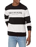 True Religion Herren Langärmliges Rugby-Shirt mit Paneelen Hemd, Optic White/Jet Black, X-Groß