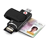 4-in-1 CAC/DOD Military USB-Kartenleser, SIM Karten Adapter, SDHC/SDXC/SD/Micro SD Kartenleser, Smartcard Reader für DOD Military USB Common Access CAC/SIM/ID/IC Bank/Chip-Karte(E-Tax)