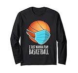 Lustige Basketball-Shirts I Just Wanna Play Basketballspieler Lang