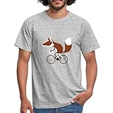 Spreadshirt Fuchs Auf Fahrrad Cycling Fox Männer T-Shirt, L, G