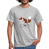 Spreadshirt Fuchs Auf Fahrrad Cycling Fox Männer T-Shirt, S, G