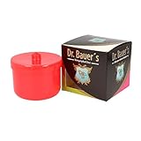 Dr. Bauer´s Reinigungsbad-Dose mit Klarspüleinsatz | Prothesendose | Gebissdose | Prothesendose mit Einsatz | Zahnspangendose (rot)