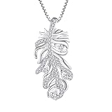 JO WISDOM Silber 925 Halskette Feder Kette für Damen mit Zirk