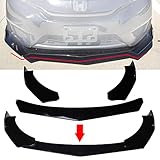 JMTBNO Auto-Frontlippe Frontspoiler Lippe Auto Universal Frontstoßstange Lip Spoiler Splitter Body Kit 3PCS Schwarz Spoiler Lippen Frontspoilerlippe Schraubmontag