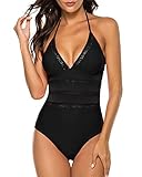 Urchics Damen Sexy Neckholder-Badeanzug, Einteiler - - M