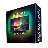 LOOUMA LED-TV-Hintergrundbeleuchtung, RGB-Lichtleiste USB-betrieben. Für TVs und Gaming-PCs von 46 bis 60 Zoll, Bluetooth App, IR-Fernbedienung, [Energieklasse A]