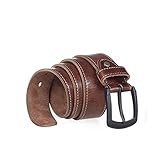 GWYUQG Herrengürtel Natürliche Ledergürtel Für Männer Hartmetall Matte Schwarz Pin Schnalle Echtleder Gürtel (Color : A, Size : 110cm)