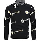 Qienjn Pullovers Herren Druck Einzigartiges Blumenmuster Rundhals Langarm Herren Pullover Herbst Und Winter Gentleman Boutique Herren Sw