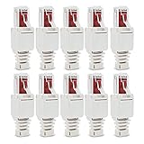 HUAHUA JUSU Store 10 X Netzwerkanschlüsse Werkzeug-Free RJ45 CAT6 UTP LAN Kabelstecker ohne Werkzeug Cat5 Cat7 Installationskabel Patchkabel (Color : White)
