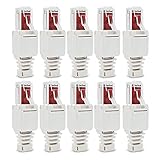 HUAHUA JUSU Store 10 X Netzwerkanschlüsse Werkzeug-Free RJ45 CAT6 UTP LAN Kabelstecker ohne Werkzeug Cat5 Cat7 Installationskabel Patchkabel (Color : White)