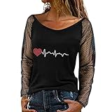 Yowablo Strickpullover Pullover Frauen Leichte Langarm Top Strass Netzgarn Design O Neck Top Herbst Winter Freizeitkleidung Strap Shirt Bluse Für Party ( XL,4rot )