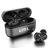 Amazon Brand - Umi Bluetooth 5.0 IPX7 W5s Kabellose In-Ear-Kopfhörer für iPhone Samsung, Huawei mit Patentiertem Intelligenten Metall-Ladeetui (Grau)