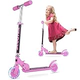 Kinder Roller - Scooter Kinder FONTE KS1 Faltbar umweltfreundliche -Beleuchtungsräder 4 einstellbare Höhen für Kinder von 3 Jahren mit maximaler Belastung von 50 kg - R