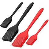 TaimeiMao Backpinsel,4 Stück Silikonpinsel,Backpinsel Silikon,Küchenpinsel aus Silikon,Grillpinsel,Bratenpinsel Hitzebeständige 230℃, zum Backen Kochen Grillen,2 Groß, 2