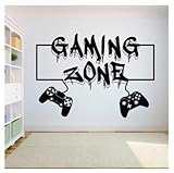 Wall Stickers mural Gaming Zone Controller Video Abnehmbare Kunstaufkleber Wandbild DIY, Vinyltapete für Spielzimmer, Wohnkultur Poster 59x42