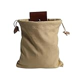 GSDGV Futtersucht-Tasche, Outdoor, Camping, Futtersuche mit Riemen, faltbare Leinen-Tasche, einfache Schlaufe, Mehrzweck-Tasche, für Bauernhof, Reisen, Wandern, Outdoor-Aktivitäten (Khaki)