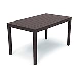 Mojawo Bistrotisch Kunststoff 138x80x72cm Mokka rechteckig Balkontisch Gartentisch T