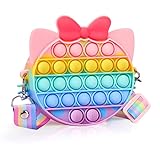 Geldbörse Tasche Zappeln Spielzeug for Mädchen, einfache Zappel Geldbörse Kleine Crossbody Bag Bubble Handtaschen, Mini Pop Umhängetasche Schulbedarf Weihnachten (Farbige Katze), Cifhvd508