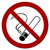 10 Stück Rauchen verboten Aufkleber Ø 9,5cm rund mit UV Schutz Warnzeichen für Außen-und Innenbereich Verbotszeichen Rauchen Nicht erlaubt Zigaretten Nicht gestattet von STROBO