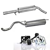 Komplette Auspuffanlage ab Kat Endschalldämpfer + Mittelschalldämpfer + Montag