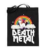 ALBASPIRIT Death Metal Einhorn Design Einhörner Heavy Metal Unicorn Musik Geschenk - Jutebeutel (mit langen Henkeln)