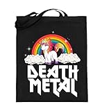 ALBASPIRIT Death Metal Einhorn Design Einhörner Heavy Metal Unicorn Musik Geschenk - Jutebeutel (mit langen Henkeln)