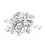 Sourcingmap® 1 mm Drahtseil ALUMINIUM Ärmel Clip Beschläge Kabel verarbeitet 100