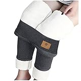 Thermo-Leggings Damen Lang Schwarz Winter Gefüttert Sport High Waist Thermoleggins Warme Leggings Gefütterte Thermo Strumpfhosen Warm Muster Gedruckt Dicke Leggings Haushose Pyj