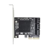 Xiwai SATA PCI-E Adapter 6 Ports SATA 3.0 auf PCI-Express x4 Erweiterungskarte SATA3.0 PCIe PCI-e SATA Controller für HDD ASMedia Chip
