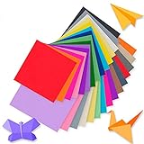 Tritart Origami Papier I 220 Blatt doppelseitiges Origami Faltpapier in 50 kräftigen Farben I Bastelpapier Set 80 g/m² I Je 110 Blätter 15x15cm / 10x10cm I inklusive 100 Wackelaug