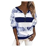 Damen Mode Motiv Tunika Streetwear Langarmshirt Bluse Lange Ärmel Hemd Sweatshirt Tops Elegant Lässig Große Größen Lose Bluse Tops Stilvolles Freizeit Einfach Bequem Shirt Sweatjacke Ob