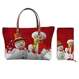 Coloranimal Tucson Handtasche mit Geldbörse, gestreift, Terrakotta, 2 Stück, Roter Schneemann, Larg