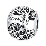 HMMJ 925 Sterling Silber Charm Bead, Vintage Hohl Stammbaum Baumeln Perlen Geschenk für Frauen Mädchen Pandora Troll Chamilia Charm Armband Halsketten DIY Schmuckherstellung