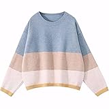 Herbst/Winter Neu All-Match Gestreifter Langarm-Pullover Damen Rundhals-Pullover Bottoming Top Loose Outer W