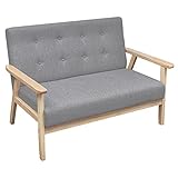 YOPOTIKA Moderne gepolsterte Sofa Couch Sofas für Wohnzimmer Kleine Couch 2-Sitzer-Sofa Stoff Hellg