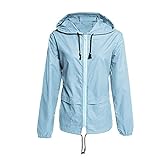 Regenjacke Damen Solid Splice Langarm-Tasche Oberbekleidung Lose wasserdichte Windjacke Regenjacke Softshelljacke Funktionsjacke Freizeitjacke Outdoor Parka Übergangsjack