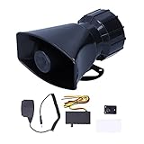 Auto Alarm Horn，12V 100W 125DB Auto Horn Megaphon 5-Sound Notfall Alarm Alarm Feuer Sirene Ersatz für Auto M