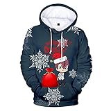 YZJYB Anime Tokyo Revengers Herren Hoodie Draken Pullover Streetswear Kapuzenpullover Sweatshirt Cosplay Weihnachten Mode Rundhals Sportswear Kapuzen Mantel,Blau,XS