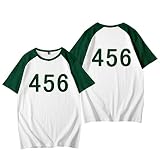 KJDPP Squid Game Costume Cosplay Tintenfisch-Spiel mit der gleichen Jacke Nr. 456, 218 dunkelgrün Sportswear Herbst Stehkragen Reißverschluss Pullover,F,4XL
